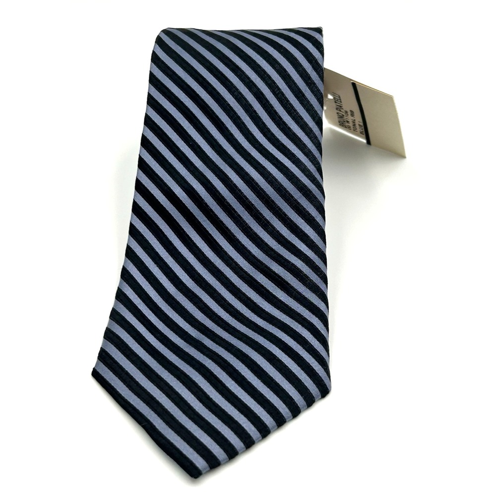 Bruno Piatelli 100% Silk Hand Made Men's Neck Tie Tonal Rib Blue 3.5W x 60L NWT